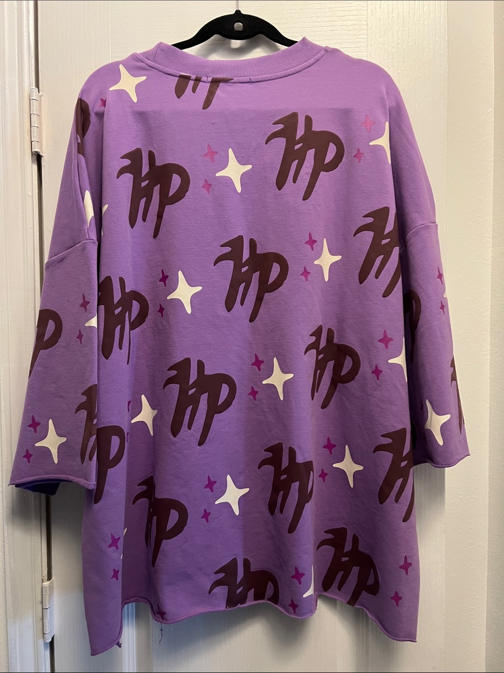 Men’s Hyde Park Purple Graphic Oversized Top - Picture 2 of 2